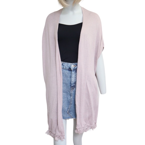 Universal Thread Lilac fringe Hem Cardigan
